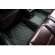 Black and Green Stitching Luxury Leather Diamond Car Mats