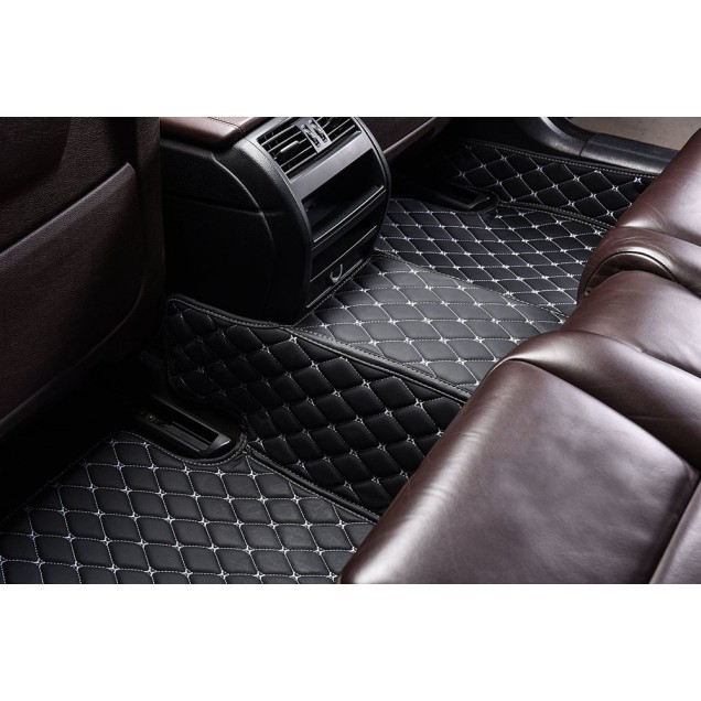 Premium Diamond Stitched Leather Floor Mats