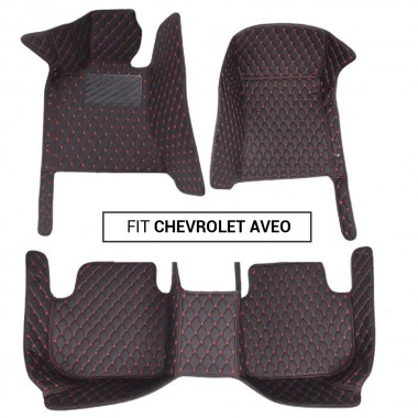 Chevrolet Aveo Luxury Leather Diamond Stitching Car Mats