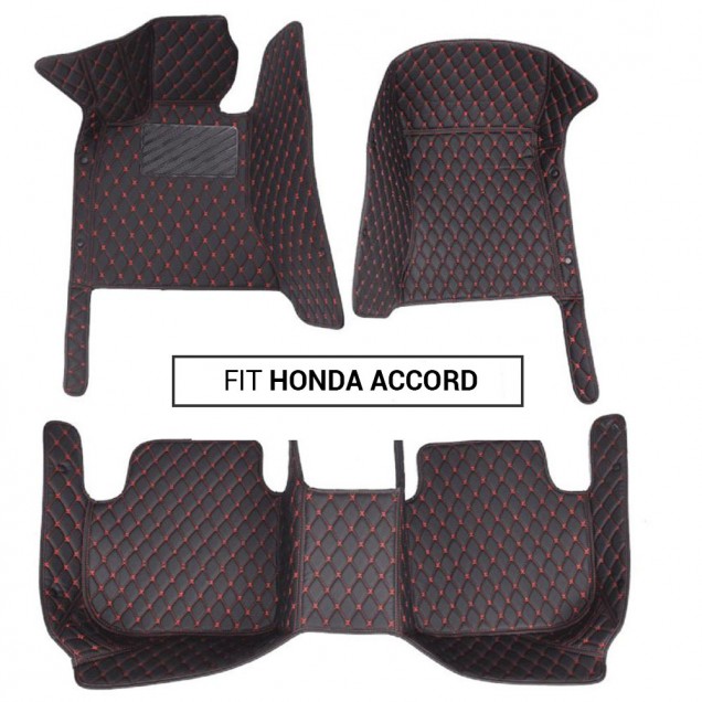 Honda Accord Luxury Leather Diamond Stitching Car Mats