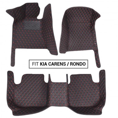 Kia Carens/Rondo Luxury Leather Diamond Stitching Car Mats