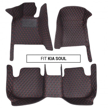 Kia Soul Luxury Leather Diamond Stitching Car Mats