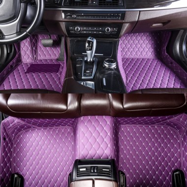 Purple Luxury Leather Diamond Car Mats